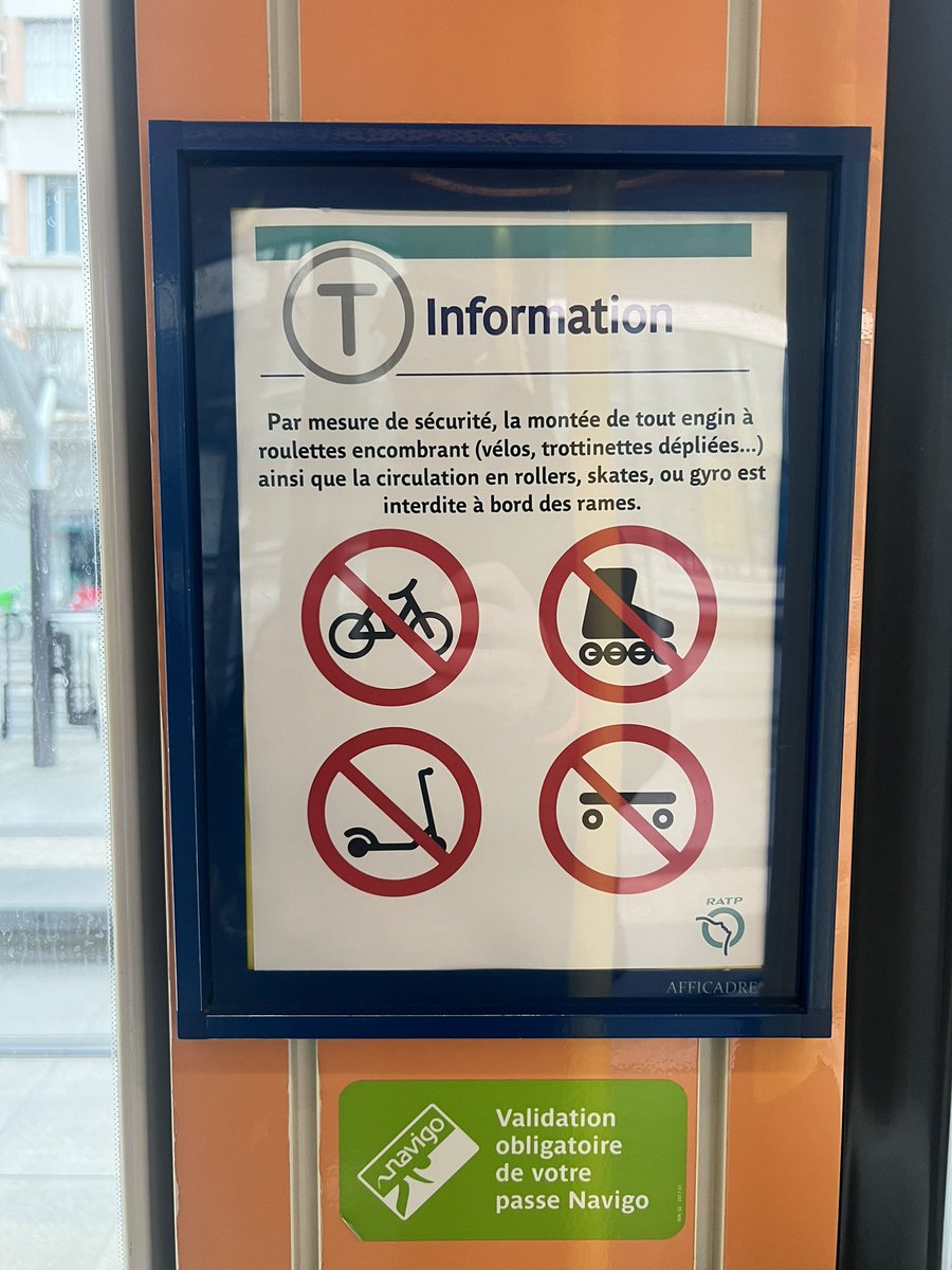 Il ne suffit pas de pistes cyclables pour décréter que @paris est une ville de vélo. Il faut permettre aux usagers d’associer plusieurs modes de transport pour assurer une vraie décarbonation de la mobilité. On ne devrait pas avoir à choisir <a href="/RATPgroup/">RATP Group</a>