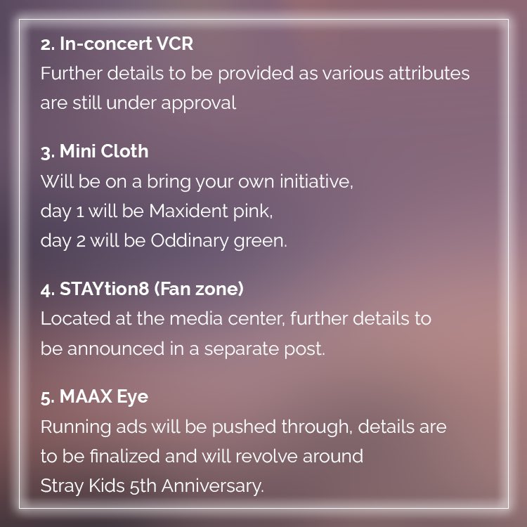 [📣]

Hi, STAY!

We are pleased to announce the APPROVED FAN PROJECTS for #MANIACinMANILA #SKZinMNL2023!

These projects are in partnership with <a href="/allforskzph/">All For SKZ PH</a>!