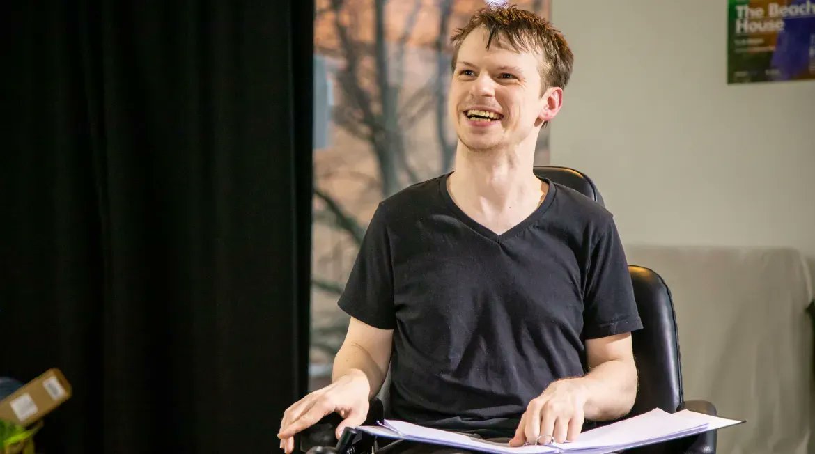 hopemilltheatre's tweet photo. 👀First look inside the rehearsal room for the hilarious, challenging and heart-breaking new play ANIMAL opening on Thursday! 

🎟️ https://t.co/JfhaVfHNaW

#accessibletheatre #newwriting #accessperformances #queertheatre https://t.co/znyNxlqeIC
