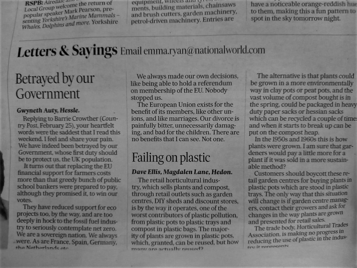 Check out this letter sent in to the Yorkshire Post- people need to be reminded of the harm that Brexit is causing the country.

Farmers have been left high and dry by Brexit and damaging trade deals with 🇦🇺 & 🇳🇿.

#SaveBritishFarming #GetBrexitUndone #RejoinEU