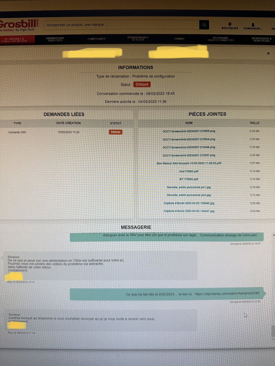 et9271's tweet photo. @grosbill_com Et comme ils refusent, ils viennent tout simplement de clore le dossier. Bravo @grosbill_com @60millions @CPVA @BrunoLeMaire #giec #sav #obsolescenprogrammee https://t.co/KjaHLw36QL