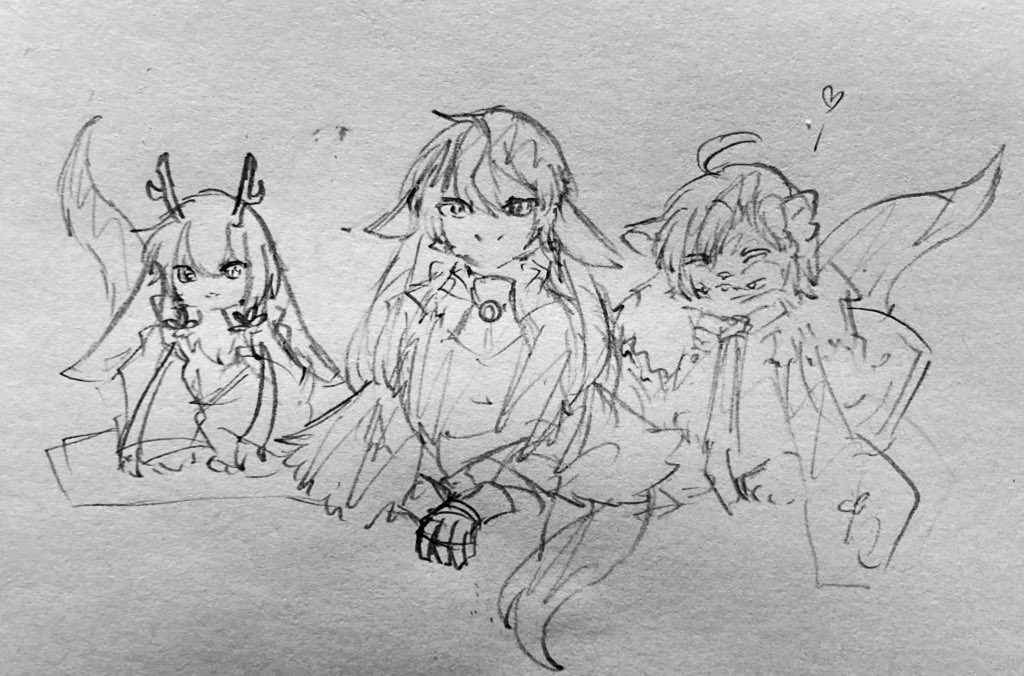 die23go's tweet photo. 初期虹3人はデザインまとまってきたので清書します https://t.co/kXxZvou3se