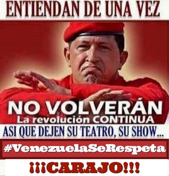 Debes aprender un poquito más de la vida, los hombres grandes jamás mueren, Chávez se multiplicó y su pensamiento es estudiado en varias universidades del mundo como una corriente filosófica.

Pero que va a entender usted de esto, si lo que le digo es sumamente profundo para ud.
