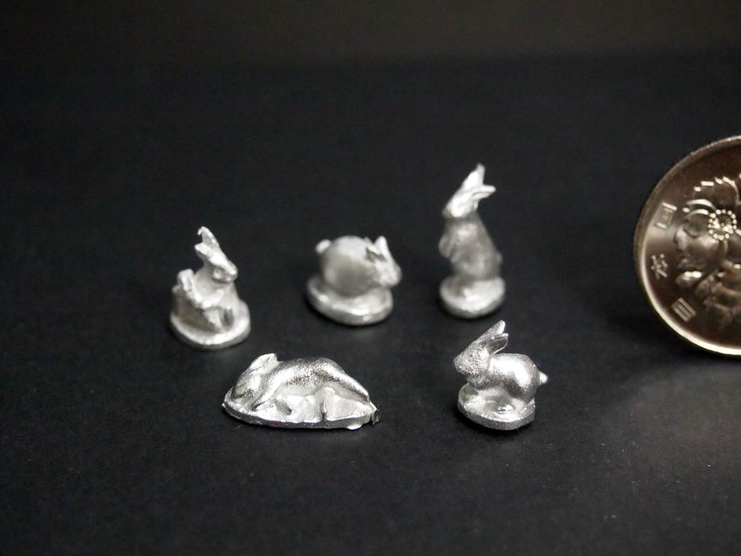 AuroraModel's tweet image. 新シリーズの1/35フィギュア、メタル抜けました。第一弾はウサギ、5体セットの2種類です。
