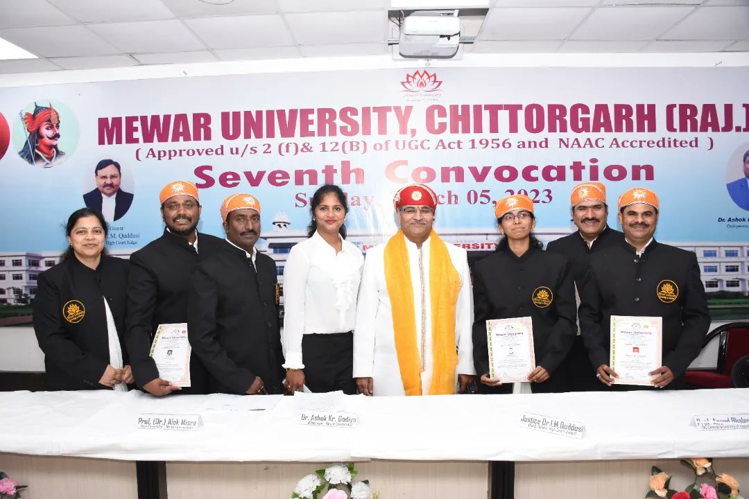 universitymewar's tweet photo. Mewar University celebrated its 7th Convocation ceremony with Joy ! 🎓
#ConvocationCountdown #GraduationDay #FutureLeaders #Classof2022 #Classof2023 #GemsofMU #MewarUniversity #students #graduationcap
#convocation #graduation #education #learning #growth #university #campuslife https://t.co/uGgvd9aYfW