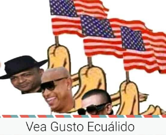 La nueva esclavitud se prepara para izar la bandera y cantar el himno nacional de los gringos.

Levanten el qlo ar, con la bandera hasta la cacha cantan el himno nacional de EEUU ar...

La pinta(el mantheco) La niña(El 🦎 DuDu) y la santa María (Rosita)