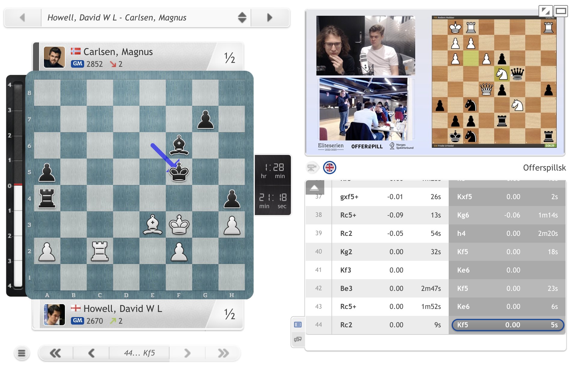 chess24.com on X: What was probably Magnus Carlsen's final classical game  as the World Chess Champion, at least for the near future, ends in a draw  against David Howell:  #c24live   /