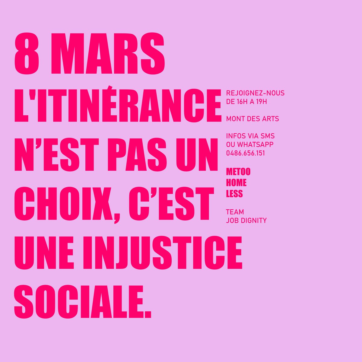 job_dignity's tweet photo. #8mars #metoohomeless #MeToo #homeless #bénévoles #stand #féministe #villageféministe #feminist #feminisme #women #femmes #vrouwen #jobdignity #grandhospice #brussels #bruxelles #brussel https://t.co/unXJ5wBaLQ
