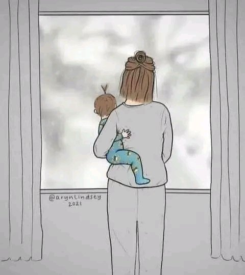 Ésta imagen me recordó cuando yo estuve ahí, mirando a la ventana con mi hijo.
Siempre pensando que el tiempo pasa lento y que necesitaba respirar un poco, pensando lo díficil que es ser mamá y lo sola que me sentía aún teniendo gente a mi alrededor.