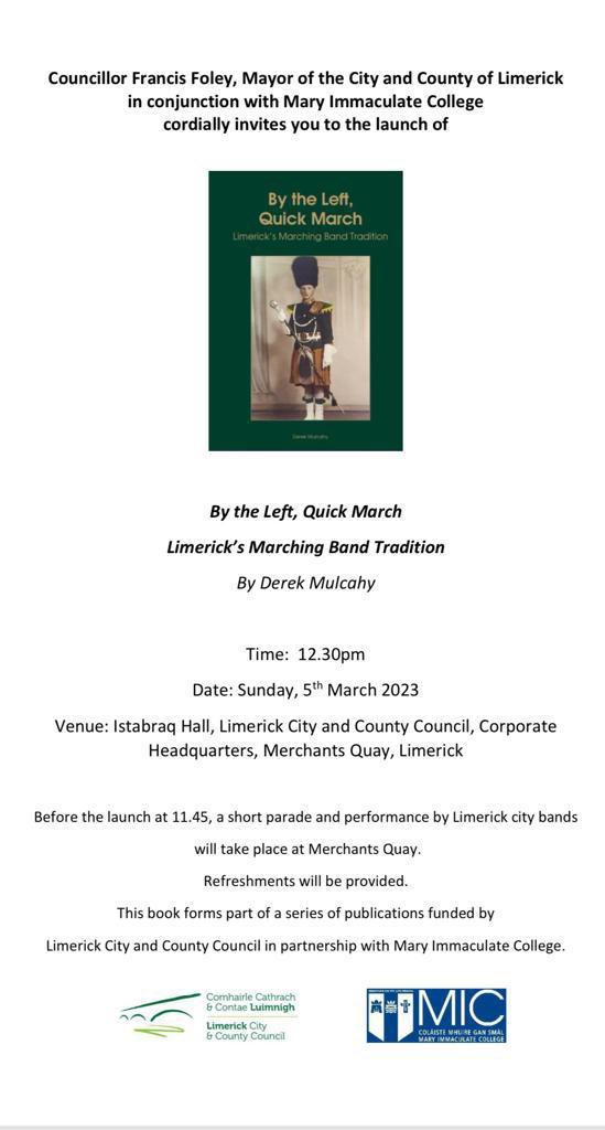 FearStairLmk's tweet image. City Hall is packed to capacity for the launch of Dr Derek Mulcahy’s new book. It’s the seventh in the series published by @MICLimerick and @LimerickCouncil and printed in #Limerick by @LimerickWriters @DerekMulcahy1