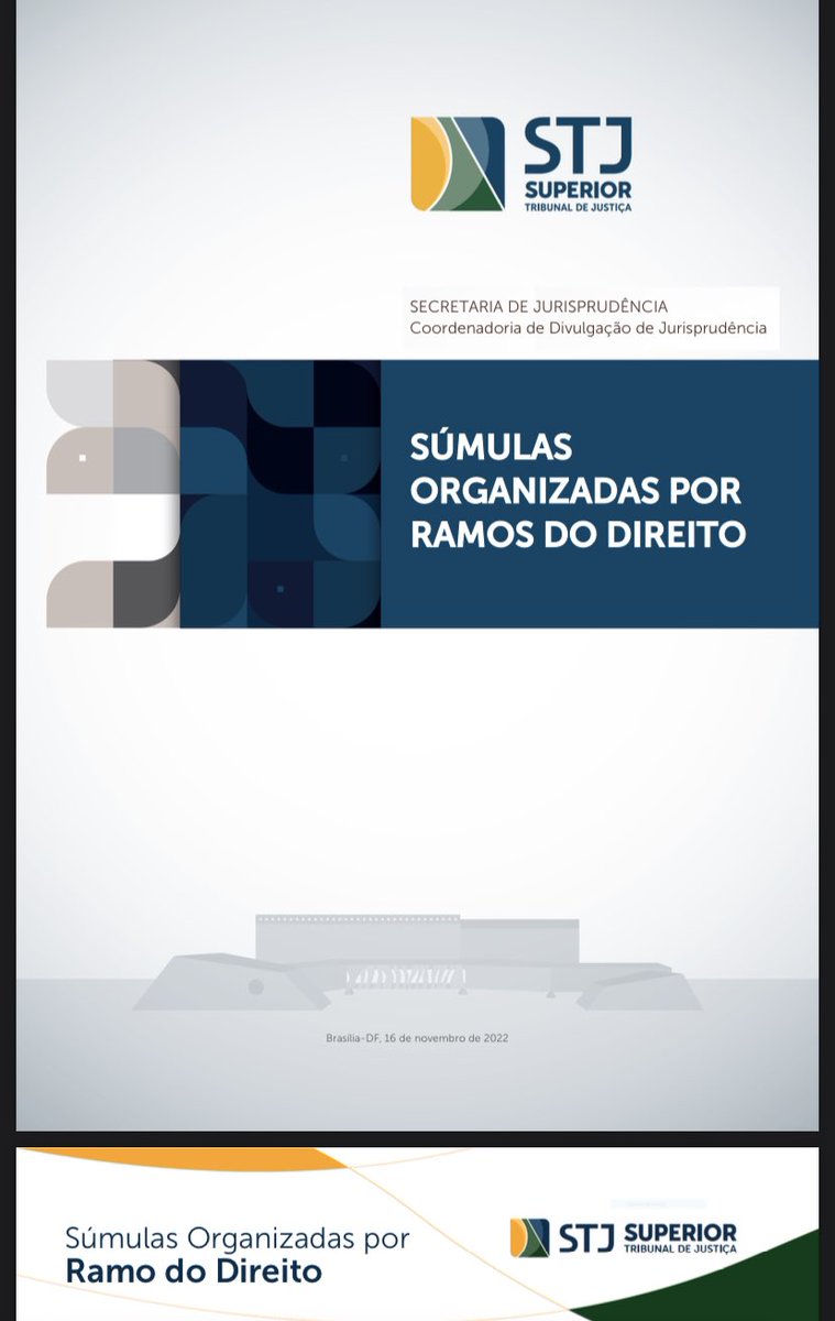 jorgamsoares's tweet photo. Súmulas do STJ organizadas por Ramos do Direito. Publicação gratuitamente disponível no seguinte link: https://t.co/P1wRcjhvFz https://t.co/TlrYsbCHDv