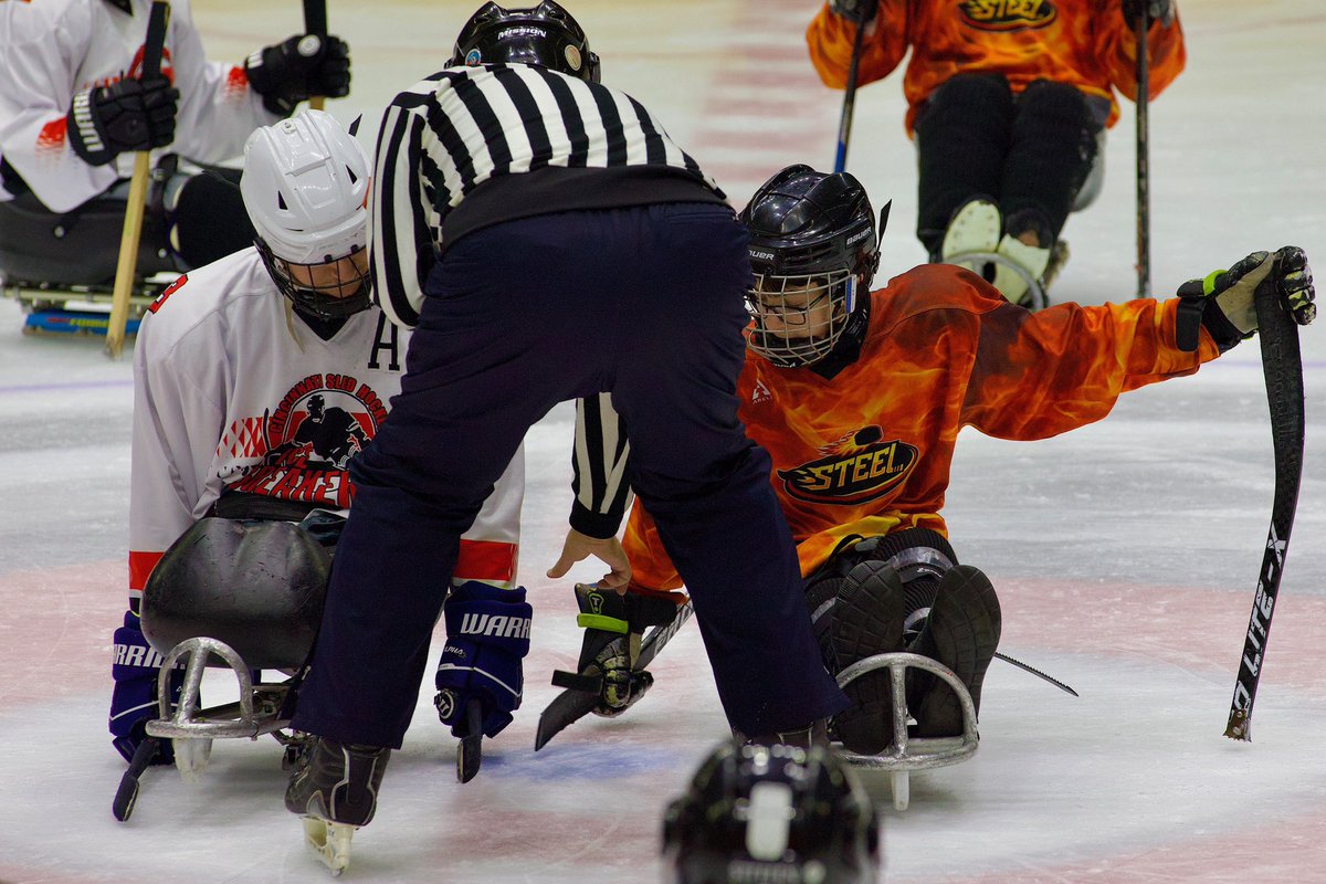 The look of pure determination! #hardworkpaysoff #sledhockey photo cred: Karl Scheer