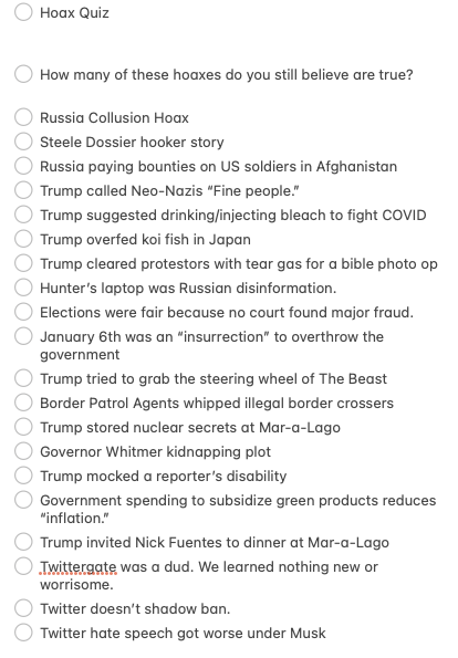 ScottAdamsSays's tweet photo. As we recently learned, most political conspiracy theories appear to be true. But I observe a pattern in what types of untruths the Left and Right believe. 

The Right's untruths tend to organically spring from true believers in their ranks.

The Left's untruths are more likely to be deliberate hoaxes concocted by their political operators.

Only the Left creates elaborate hoaxes to spring on their own members. The Right is just sometimes wrong.