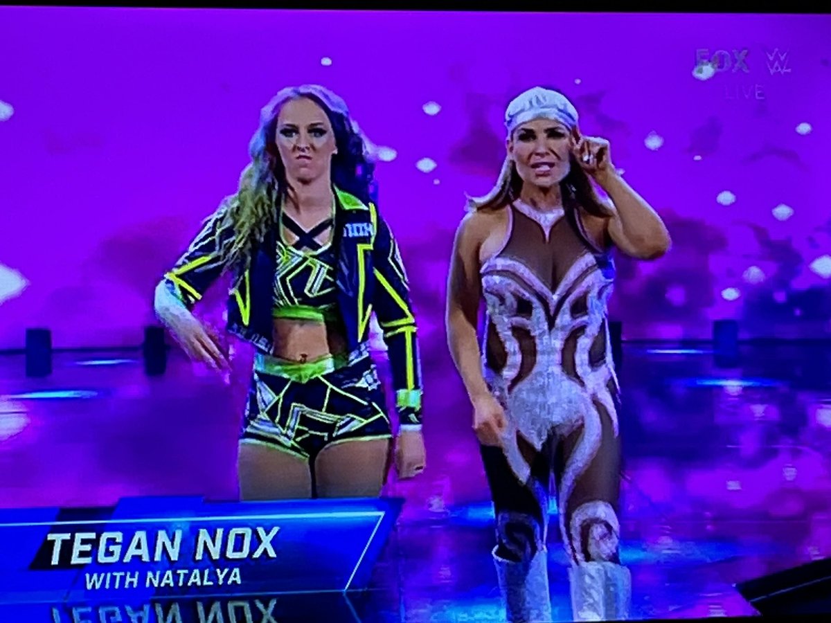 Tegan Nox vs. Shayna Baszler The Queen of Spades. And her company alongside is Natalya The Queen of Harts #SmackDown #TeganNox #Natayla
