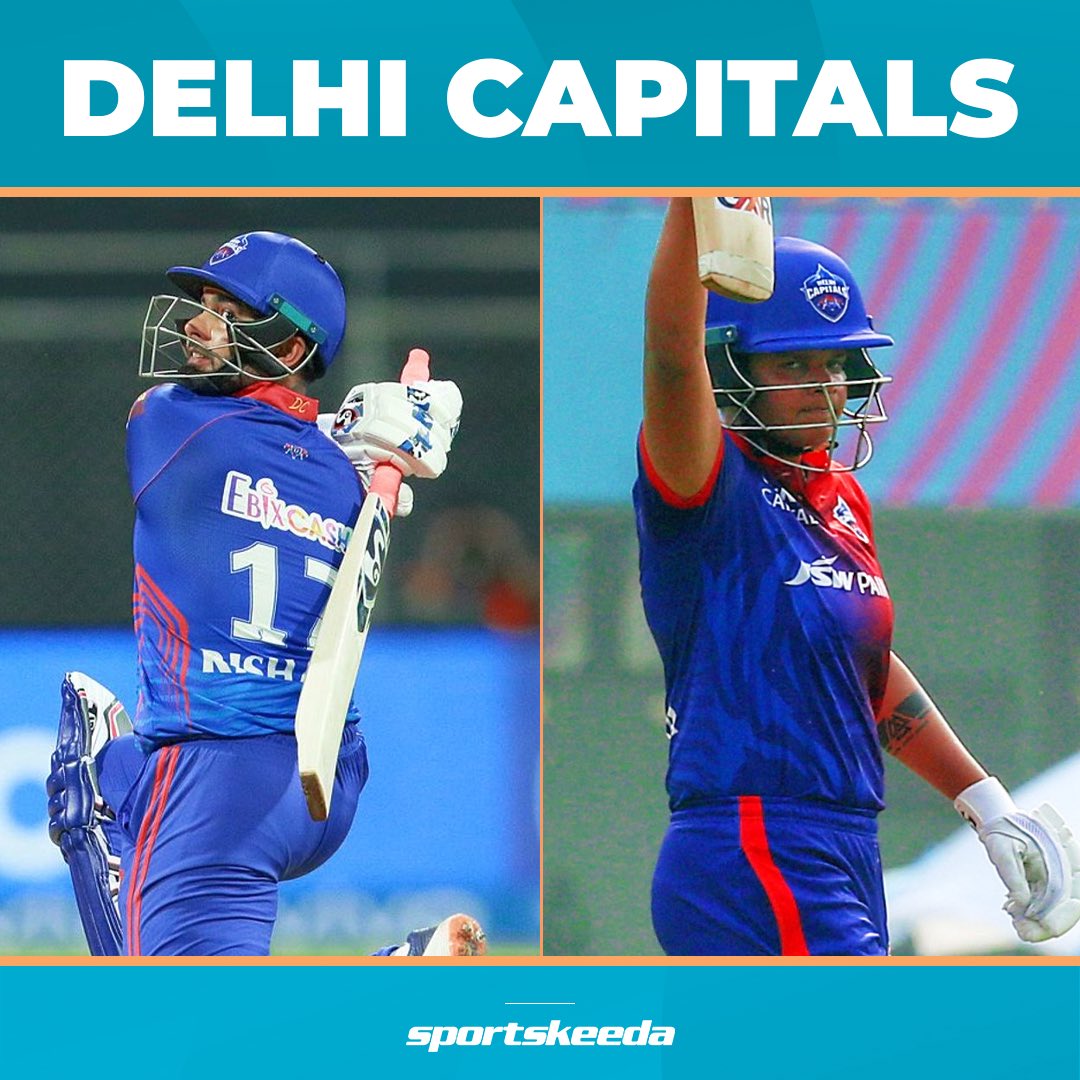 Sportskeeda's tweet photo. Delhi Capitals’ jersey no. 17 = Destruction 🔥💥

#WPL2023 #IPL #CricketTwitter #YehHaiNayiDilli https://t.co/i5yqACtojm