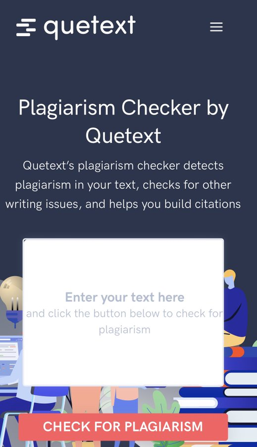 موقع مجاني للكشف عن نسبة الغش الادبي ويساعد على الكتابه في البحث العلمي👇🏼

quetext.com/plagiarism-che…