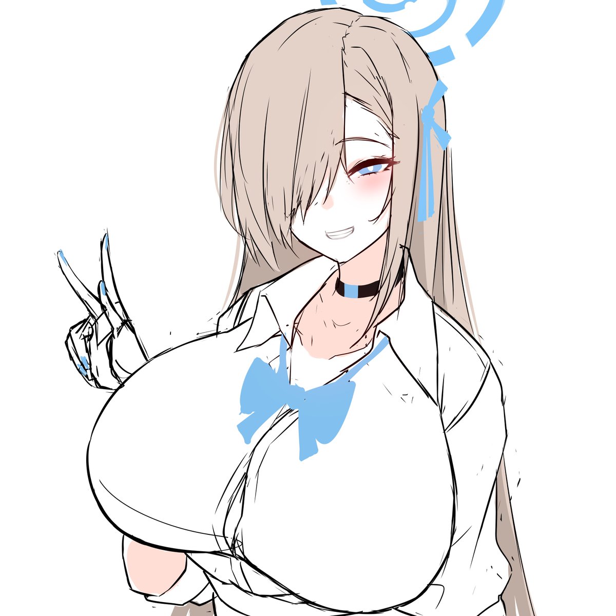 制服ウタゲ描いてたらいつの間にかアスナになってた 