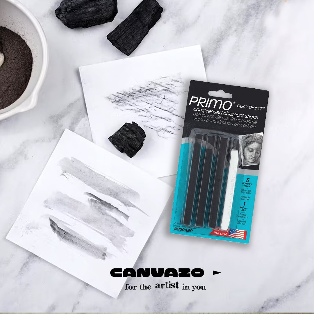 The perfect set for your charcoal drawings.

#Canvazo #charcoal #charcoaldrawings #charcoalsticks #charcoalart #sketching #portrait #compressedcharcoal #drawing #portraitdrawinv #art #induanart #indianartist #artsupplies #artmaterials #artstore #artshop #shopnow