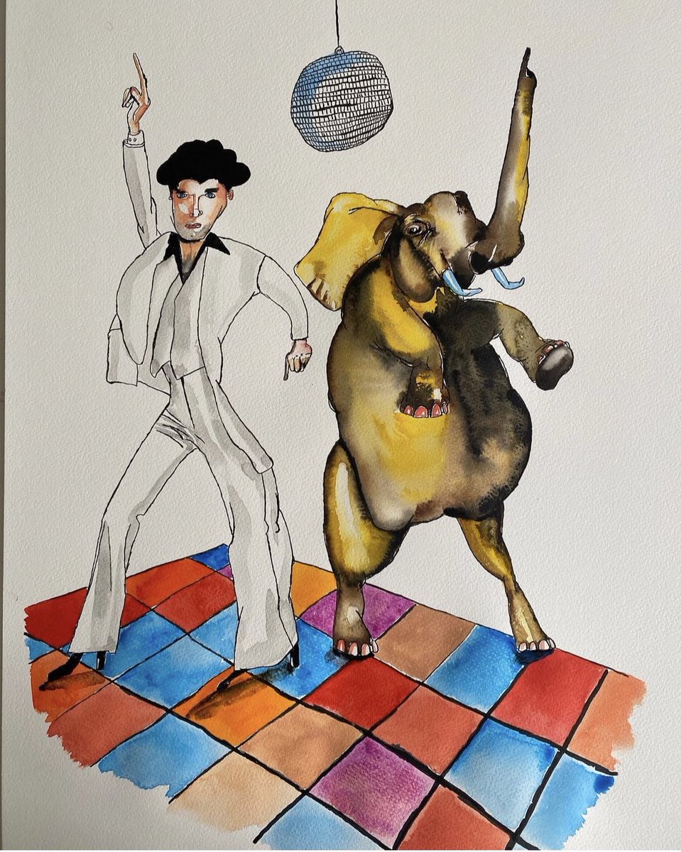 Starz n’ their petz No5.
John Travolta and his Disco Elephant Captain Roy Bulk.