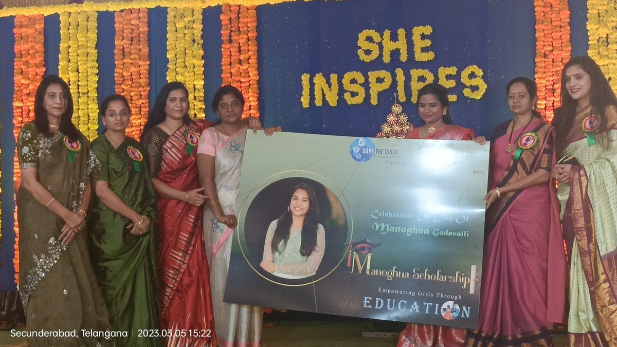 Attended as guest of honor in She Inspires 2023 awards ceremony.
On the occasion of the upcoming Women's Day,many women who have excelled in various fields & are an inspiration to the society have been given awards. Organised by #SavetheChild #Sheinspires #BethechangeHyderabad