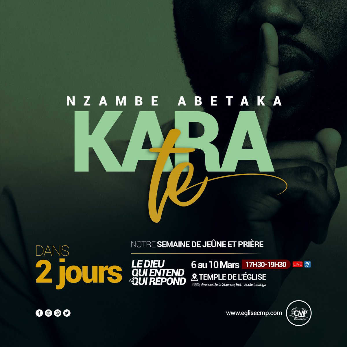 EgliseCMP's tweet photo. 𝙉𝙯𝙖𝙢𝙗𝙚 𝗮𝗯𝗲𝘁𝗮𝗸𝗮 𝗞𝗮𝗿𝗮 𝘁𝗲

Plus que deux jours!!

NB: Nous serons à jeun ‼️

#eglisecmp #semaineDePriere #kenluamba https://t.co/jHJW54xK9X