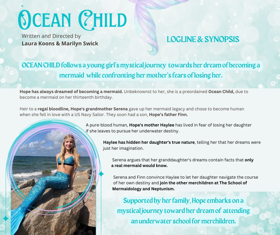 marilynswick's tweet photo. I am thrilled to share our beautiful and mystical Ocean Child EPK.  Let the 2023 Film Festival Submissions begin!  
#FinsUp
#SAGAFTRA
#mermaid
#destiny 
#inclusion
#diversity
#hope
#faith https://t.co/MYlW4U9MU1