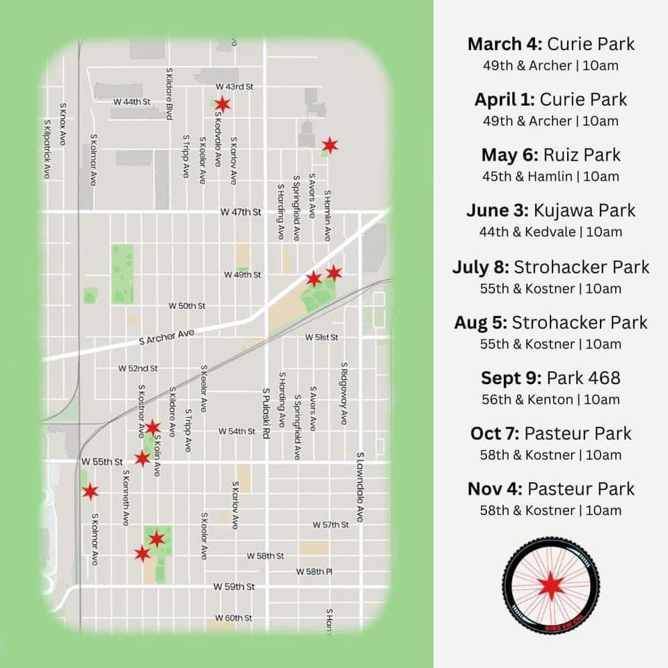 swcollectivechi's tweet photo. Did ya miss yesterdayโs bike ride? Save these dates! ๐ด #communitybiking #archerheights #westelsdon https://t.co/WcnLTd3LOv