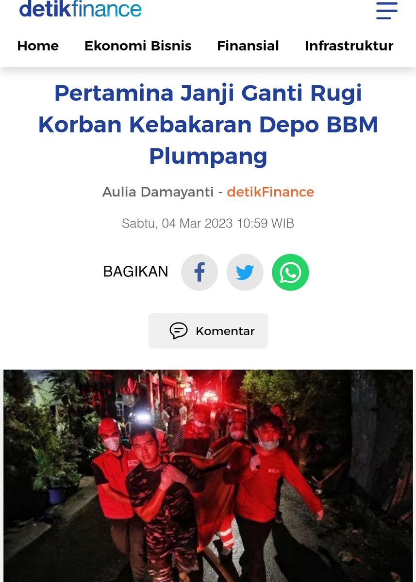 Muhammad_Saewad's tweet photo. Bukan cuma ganti rugi, sudah seharusnya Erick Thohir memecat Ahok sbg Komisaris Utama Pertamina dan direksi yang bertanggung jawab sbg sanksi atas terbakarnya kilang minyak Pertamina.

Sudah berapa kali kebakaran kilang minyak selalu menelan jiwa dan kerugian materi yg besar. https://t.co/UwXHgQzTG0
