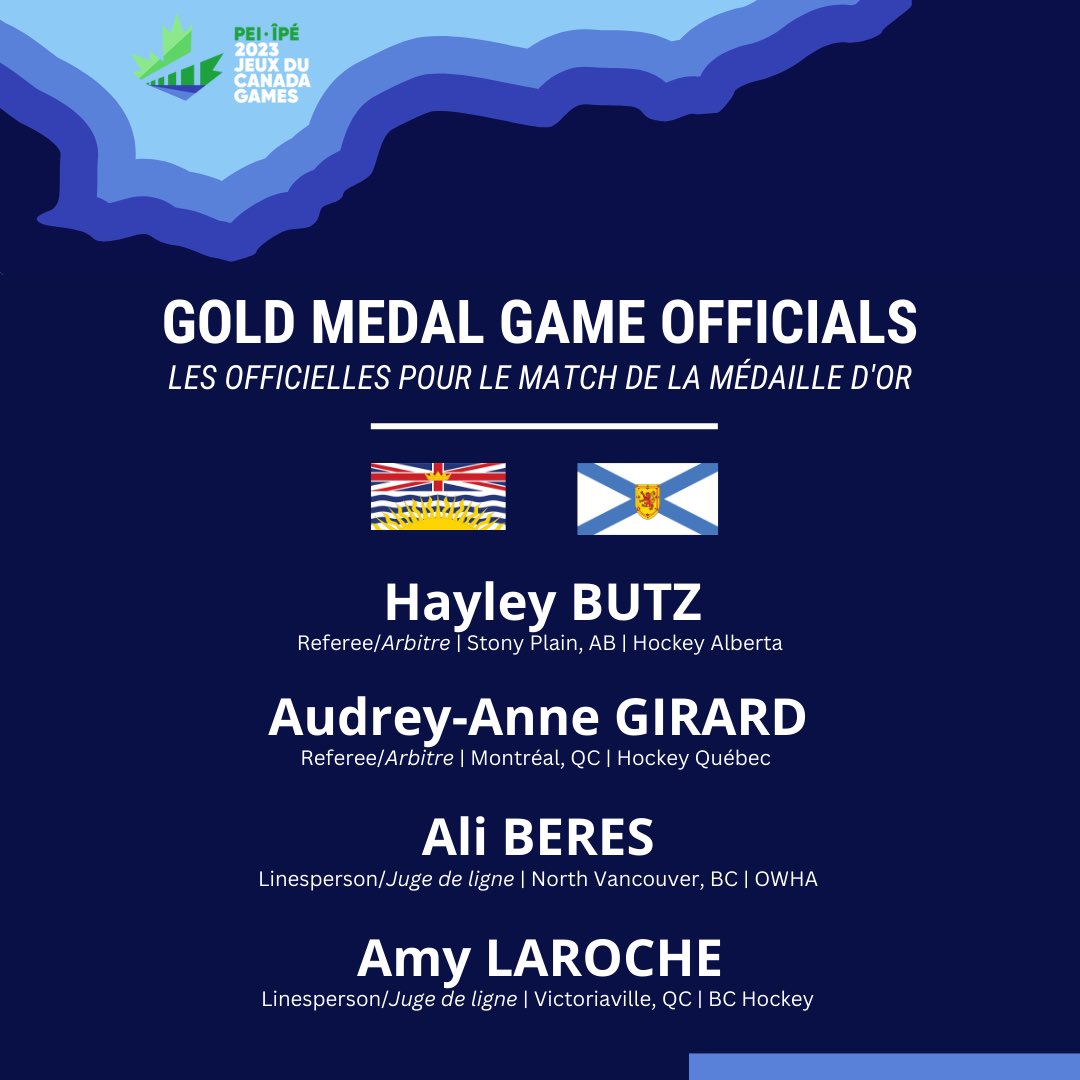DHanoomansingh's tweet photo. It’s the final day of the Canada Winter Games! Congratulations to the officials selected for the 🥇 and 🥉 games in the women’s tournament.

C’est la journée finale des Jeux du Canada! Félicitations aux officielles sélectionnées pour les matchs 🥇 et 🥉 du tournoi féminin. https://t.co/6dviJvhZDS