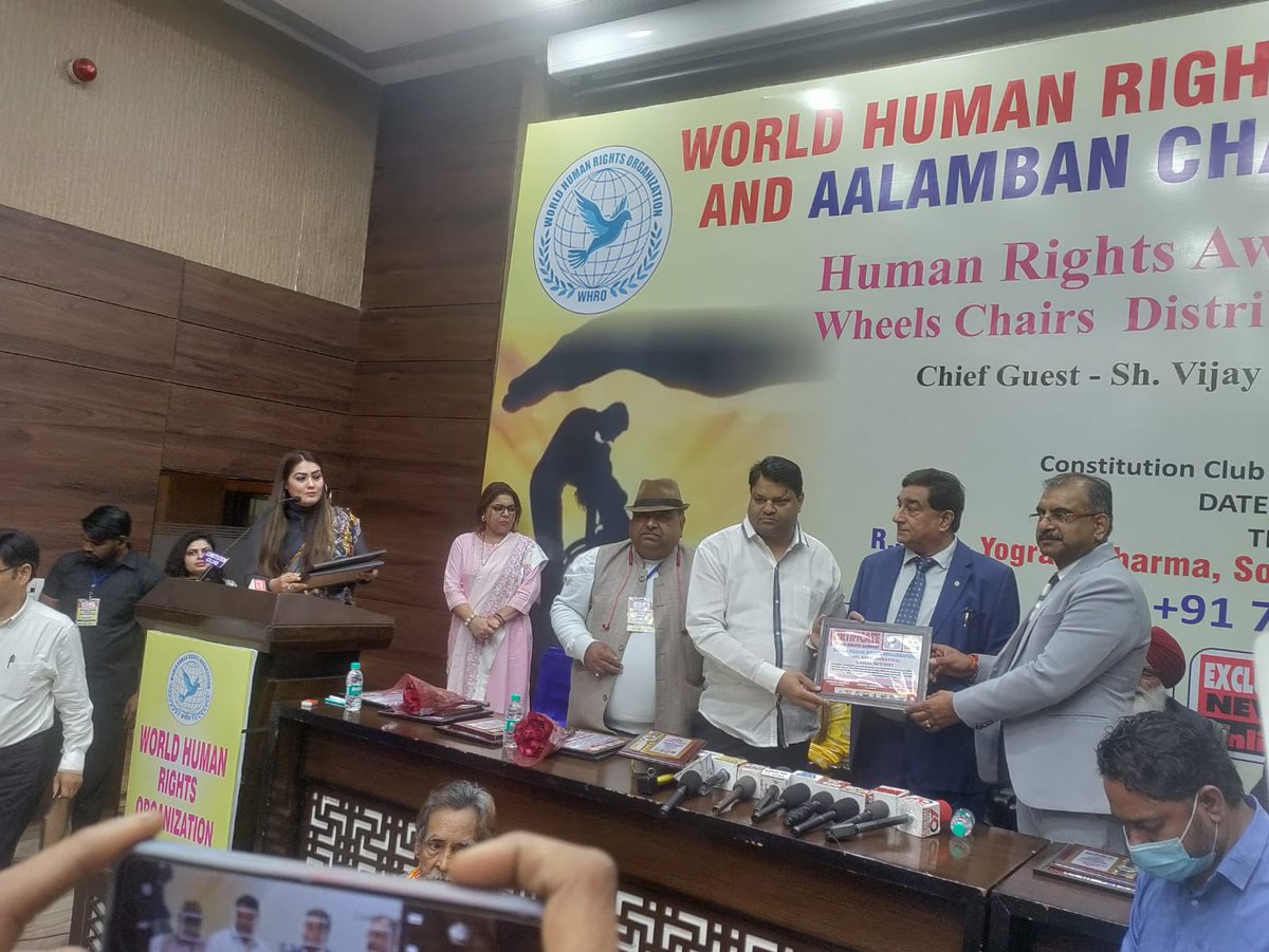 Awards from WHRO at Constitution Club, New Delhi