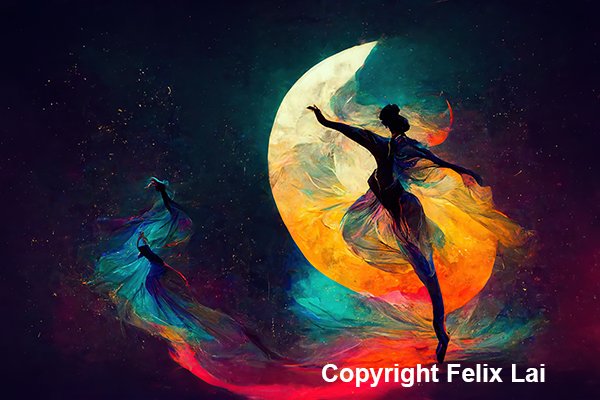 FLai1234's tweet photo. This is something different from me today.  I have asked a "friend of mine", ChatGPT to write a poem for my recent digital painting, Cosmic Dancer.  ChatGPT is an artificial intelligence chatbot.  #ChatGPT #ai #openai #digitalart #paintings #poetry https://t.co/2gCOoFPXjN