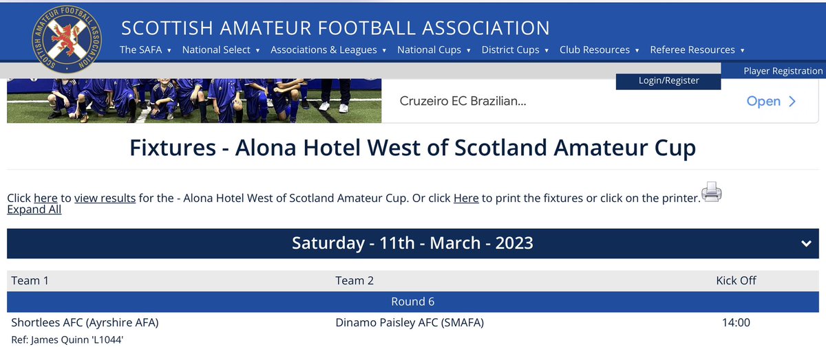 Last of the 1/4 fixtures will take place this Saturday 11th March best of luck to both teams