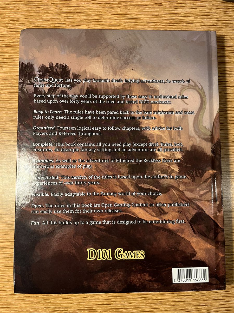 philomancer76's tweet photo. Mail call! I finally received the hardcover #OpenQuest book in the mail. This thing is really nice. The covers, layout, and interior art are top notch. What an awesome looking game! @d101games #TTRPGs #Runequest #D100 https://t.co/8XawYLnvVO