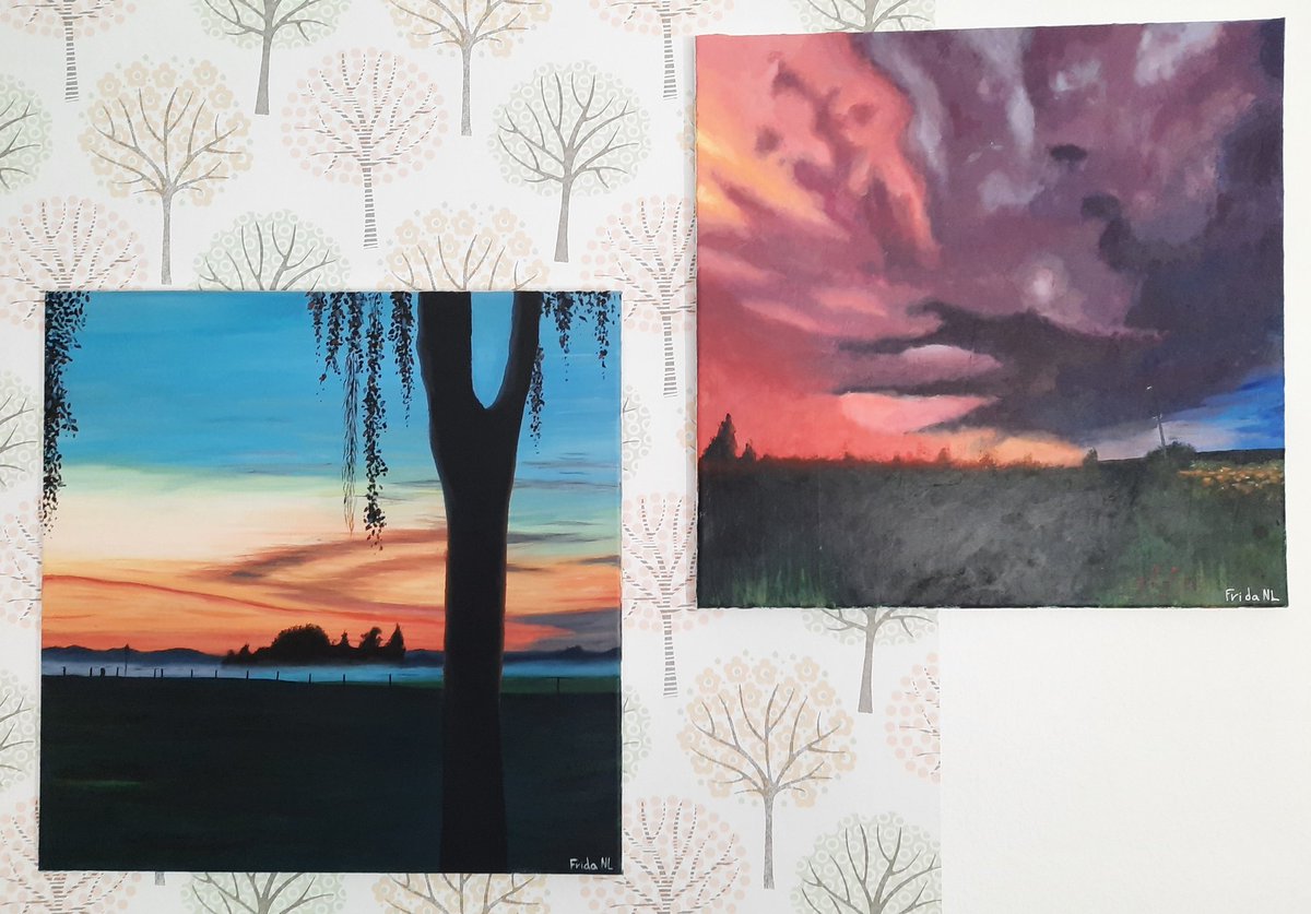 I finished my too synset paintings!
#sunsetpainting #sunset #acrylicpainting
