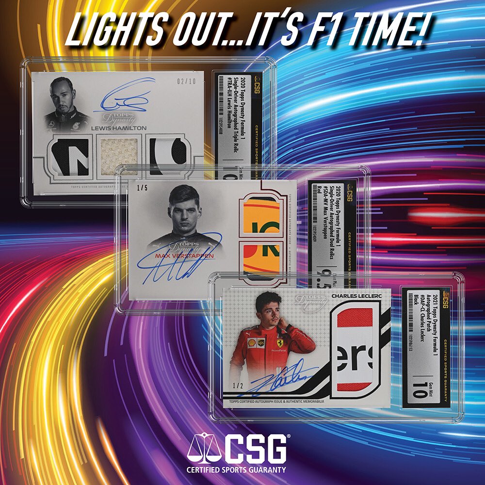 CGCCards's tweet photo. LIGHTS OUT, the new Formula 1 season is here! 🏎️
With the best F1 drivers getting ready for today’s Bahrain Grand Prix, we want to know…which driver will win the 2023 World Drivers’ Championship? 🏆 Race to the comments and make your prediction! ⏬
#CSG #CSGCards #TeamCSG #sportscards #cardcollecting #sportscollectibles #TheHobby #whodoyoucollect #racing #racingcards #f1cards #formula1cards #formulaonecards #topps #toppsdynasty #lewishamilton #maxverstappen #charlesleclerc #mercedes #mercedesracing #redbull #redbullracing #mclaren #mclarenracing #formulaone #formula1 #f1
