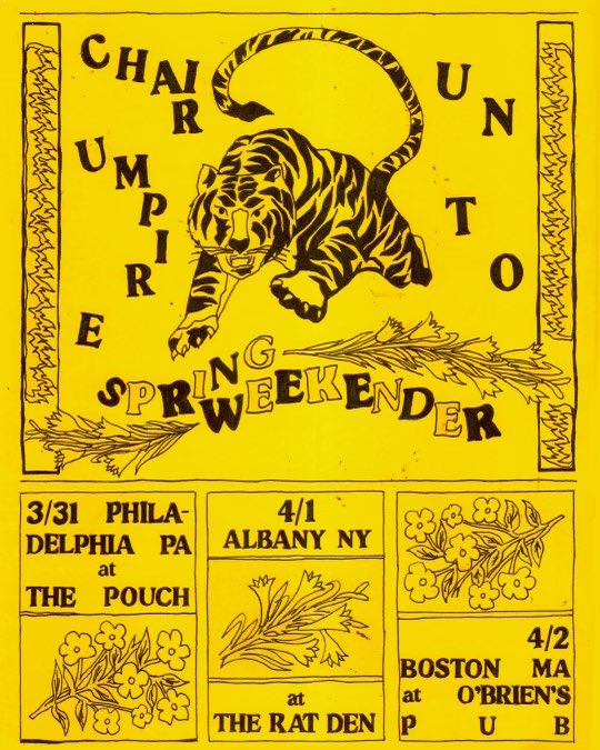 chairdumpire's tweet photo. Also in other news I’m doing a weekend run of shows for Chair Umpire from 3/31-4/2 with Unto (idk if they’re on twitter so I’m not gonna bother tagging them). If you’re in one of these three locations would love to see ya there crying with me. See y’all soon ! https://t.co/nKnxDrSpuc