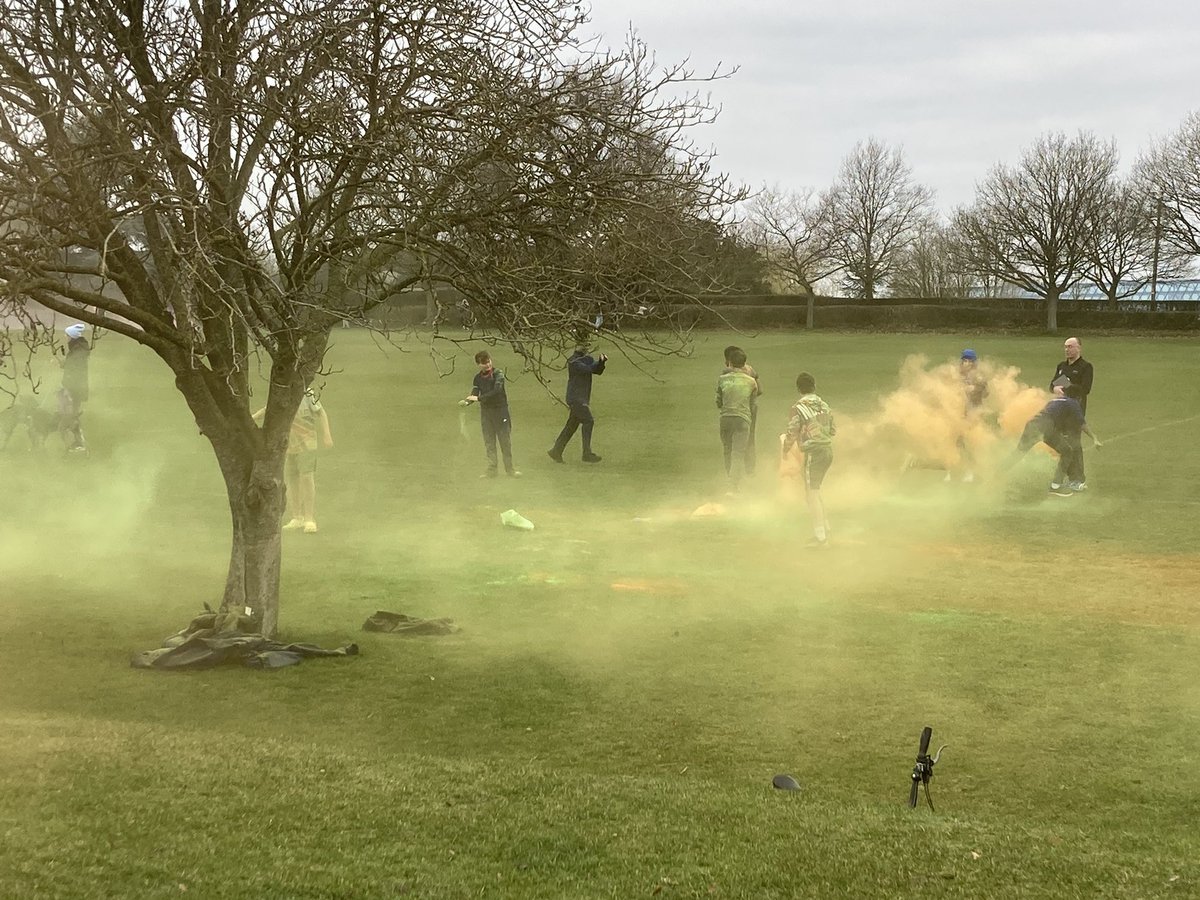 A cold day but great to see some of the boys get into the spirit of Holi. Happy Holi to all those who celebrate the occasion this week to mar the start of Spring. #holi #festivalofcolours #Brajkiholi