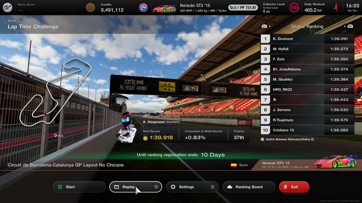 #PS5Share, #GranTurismo7 again new time trial and new records