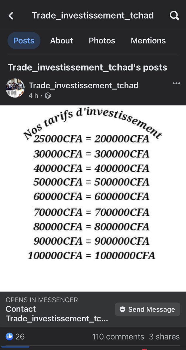 amibiaka's tweet photo. …partagez SVP: une autre arnaque en téléchargement au Tchad…sachez qu’aucun investissement honnête ne peut vous rapporter 90% de profit en 24 heures… l’ANIF doit se saisir de ce dossier rapidement au risque de voir des personnes crédules se faire détrousser encore une fois… https://t.co/OAGukDRCRY