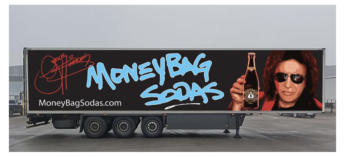 genesimmons's tweet photo. https://t.co/RXO4NTh0Yq -Coming soon all over Europe. Don’t be surprised driving on European highways and roads when you spot a huge MoneyBag Sodas truck bringing our sodas to your stores. Order your cases above. https://t.co/sAMSKj2BQn