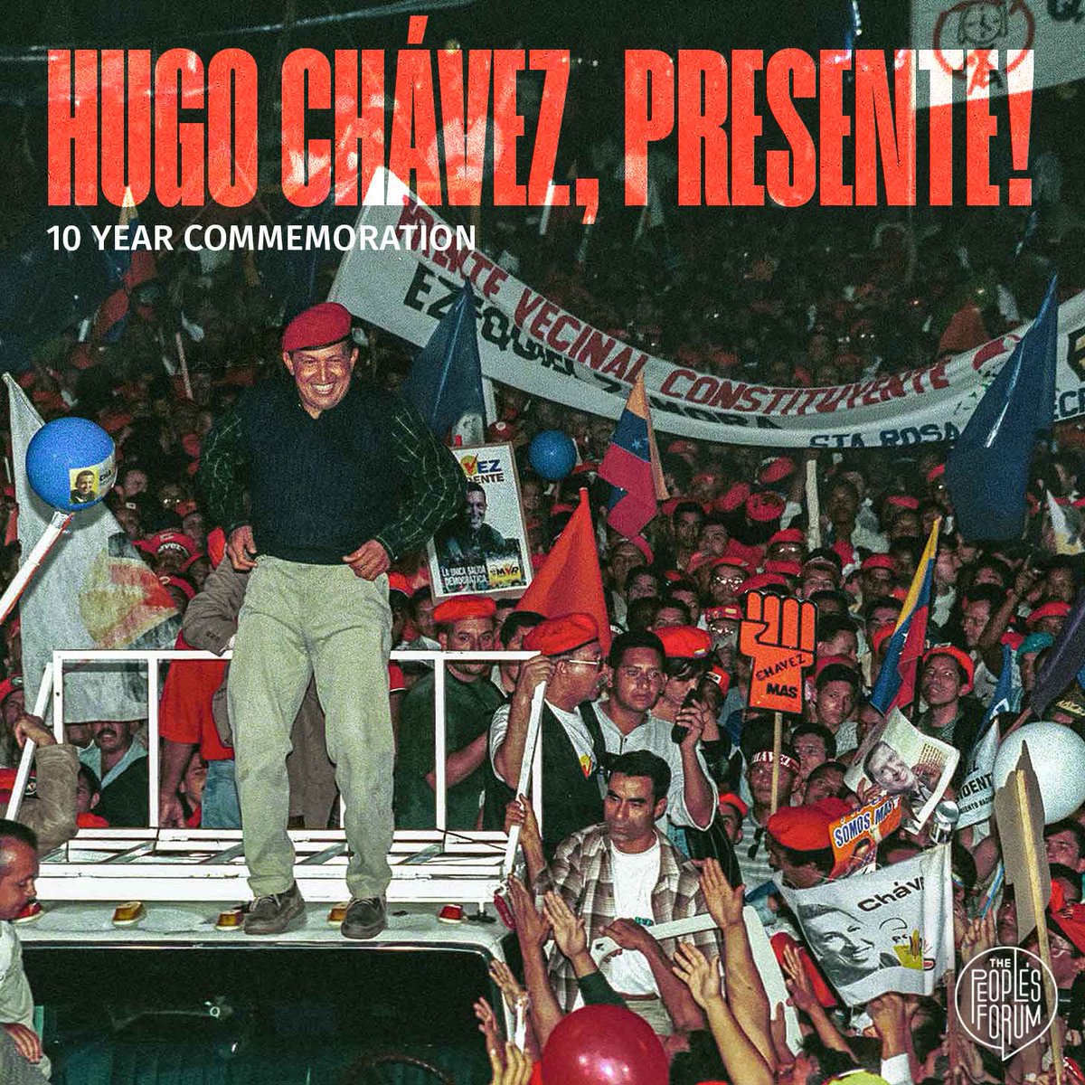 Today, we salute the life and legacy of the leader of the Bolivarian Revolution, Hugo Chávez, who passed away 10 years ago on this day. #VivaChávez

A thread 🧵