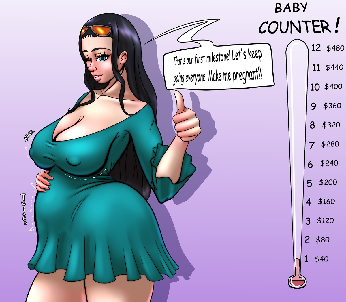 RoundQueens's tweet photo. Robin's Preggo Donation Drive 1 #bellyexpansion #bigboobs #breastexpansion #anime_fanart #ONEPIECE #huge_belly https://t.co/TfR8QfOBzj https://t.co/sz40fvLwCJ
