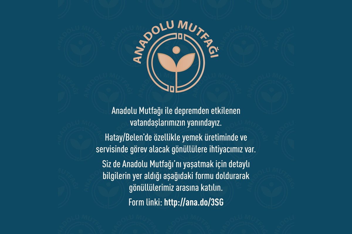 Her gün 10 bin vatandaşımıza sıcak yemek sağlayan Anadolu Mutfağında görev alacak gönüllülerden oluşan 4. kafile Hatay'ın Belen ilçesine ulaştı. 

Haberin detayları: ana.do/3SI