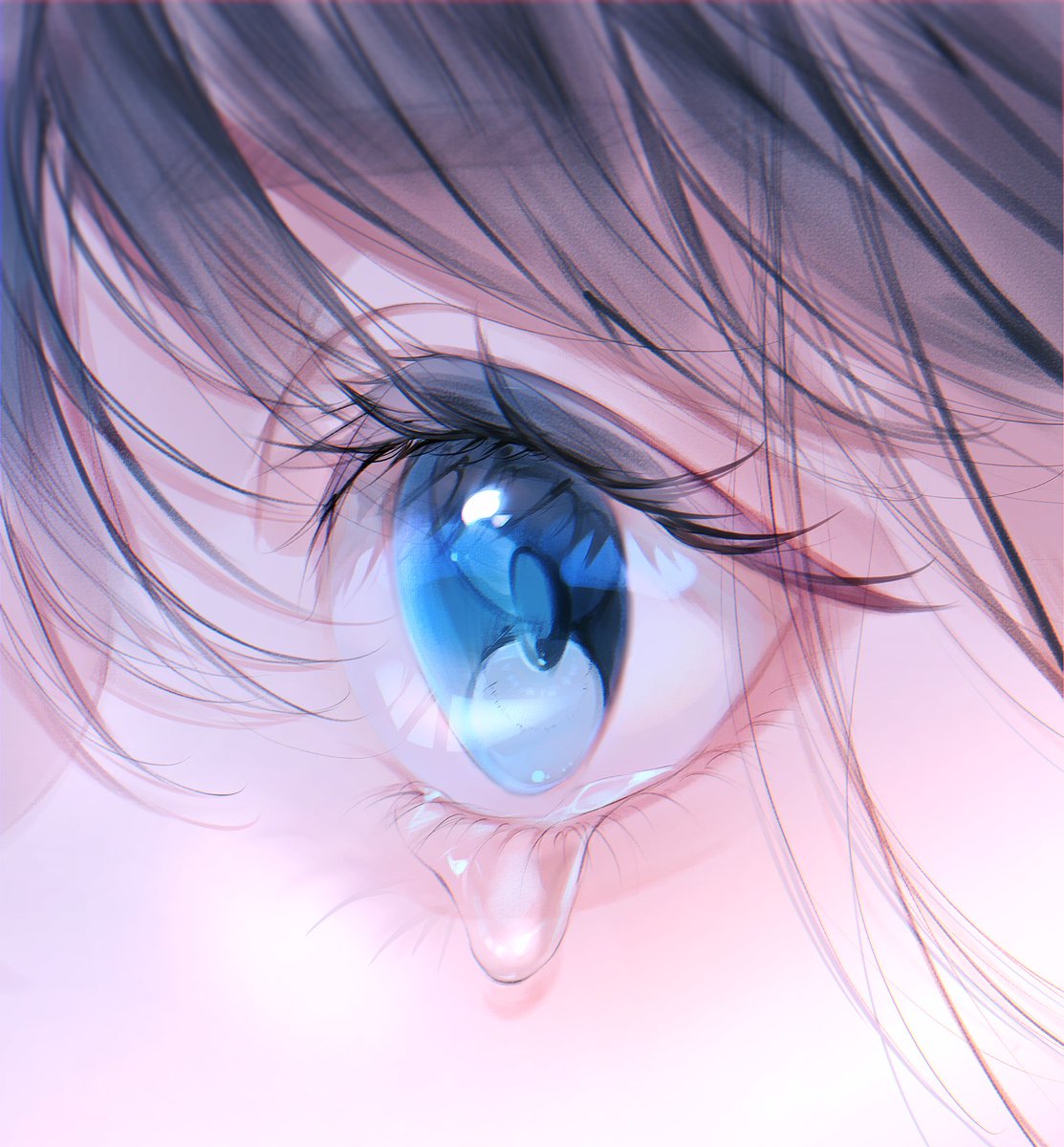 eye focus blue eyes close-up solo 1girl bangs eyelashes  illustration images