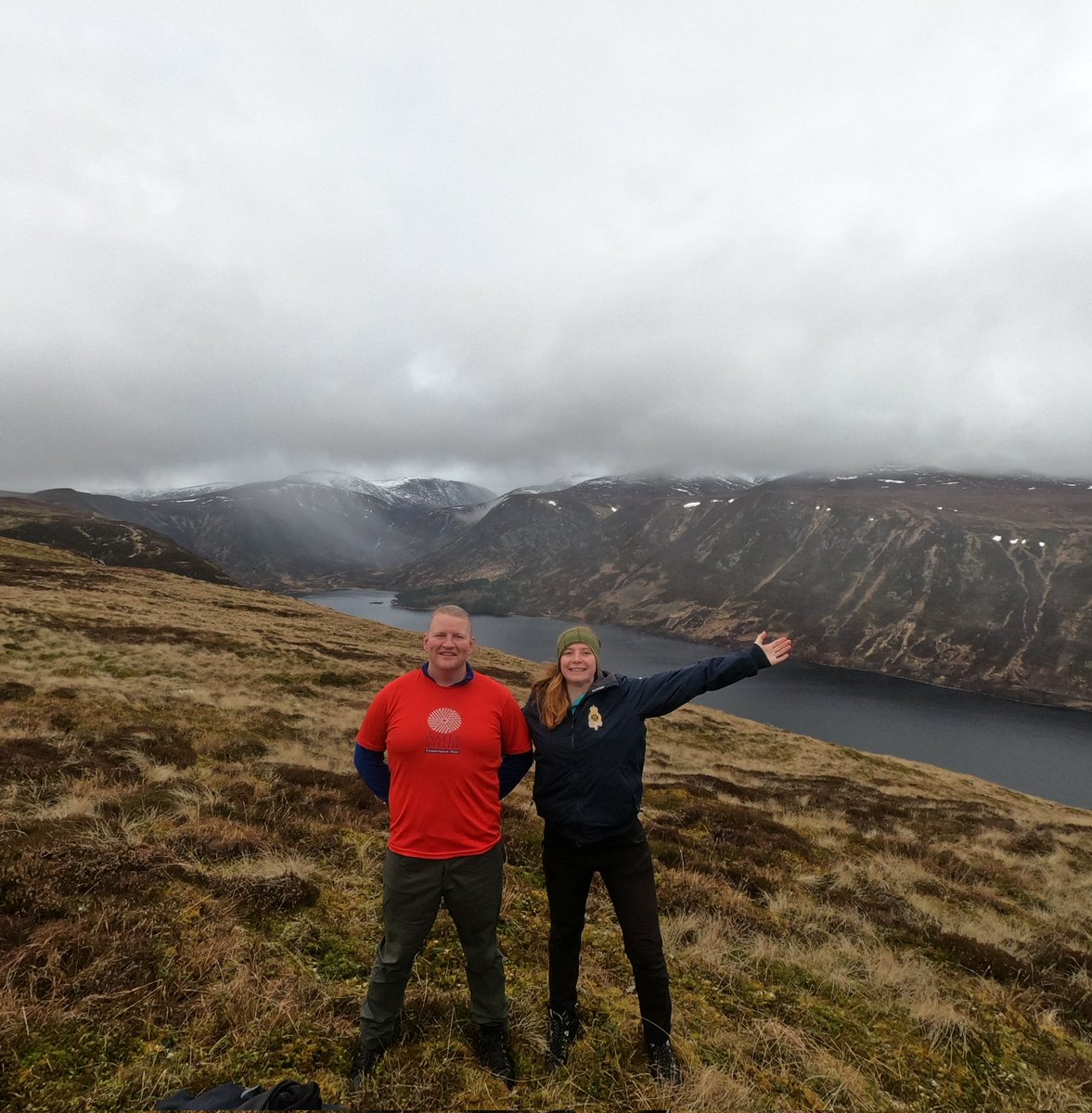 SCRAOnline's tweet photo. Ranger link up between Johnny from @WOLCT and Georgia from @Balmoral_Castle.
A weekend of discussions around visitor management, tree planting to reduce the temperature of rivers, peatland restoration through leaky dams and of course some sweet treats.
#lochmuick #newideas https://t.co/mA2zdxusal