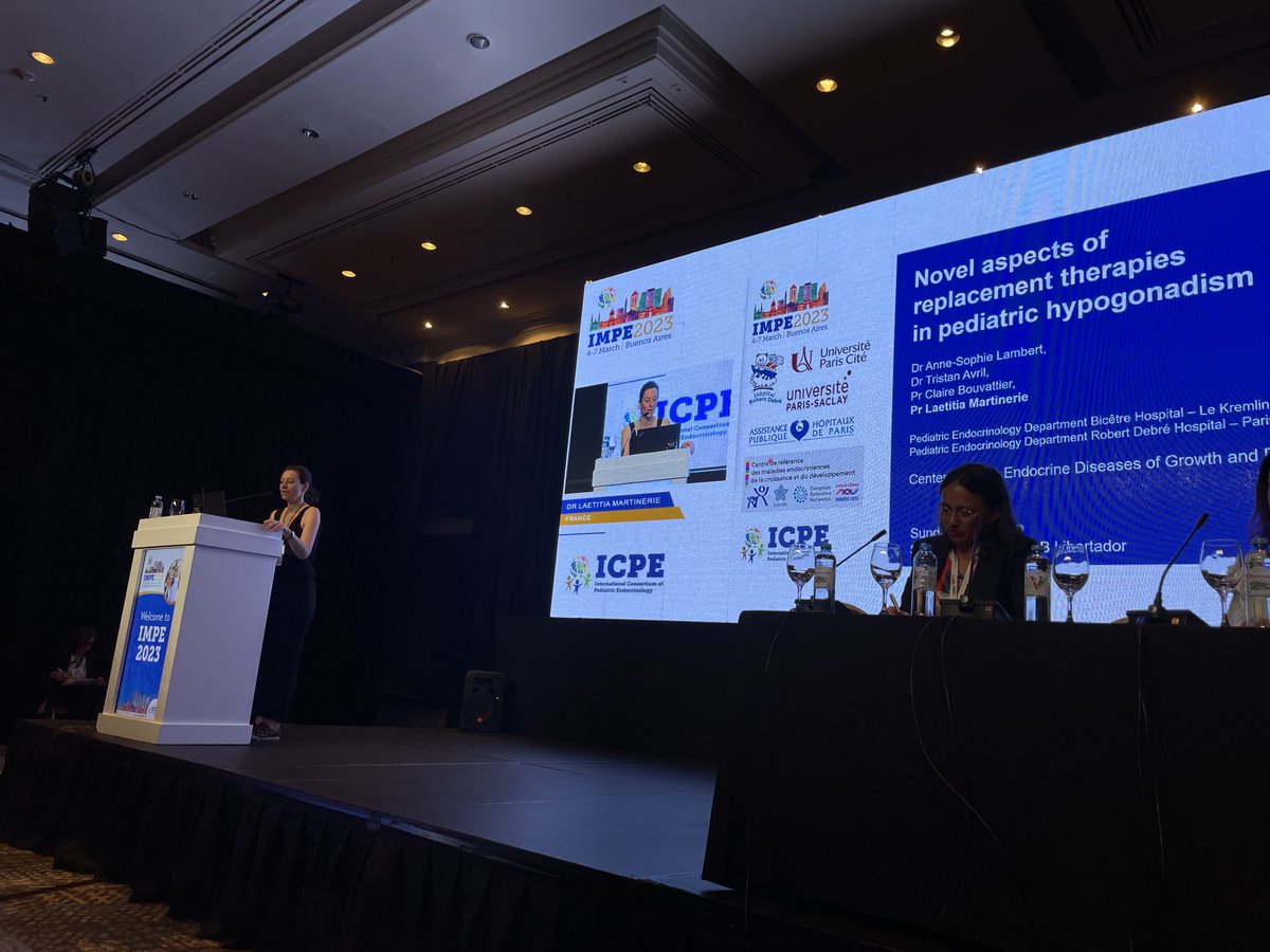 ⁦Pr Laetitia Martinerie is giving an excellent talk on therapies for pediatric hypogonadism @IMPE2023 ⁦<a href="/EuroSPE/">ESPE</a>⁩  ⁦<a href="/CRMR_HYPO/">Centre de Référence Maladies Rares HYPO</a>⁩ ⁦<a href="/HopRobertDebre/">Hôpital Robert-Debré AP-HP</a>⁩ ⁦@SFEDP_⁩  👍🙏🙏🙏