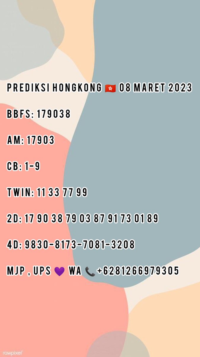 Prediksiqueen's tweet photo. PREDIKSI HONGKONG 🇭🇰 08 MARET 2023

JOIN GRUP PREDIKSI GRATIS BISA LANGSUNG CHAT KE WA 📞+6281266979305

#prediksitogel #prediksihongkong #PREDIKSITOGELHONGKONG #prediksitogelhariini #PREDIKSITOGELGRATIS #TogeLovers #togelhongkong #togelhariini https://t.co/LstxMLTjoS