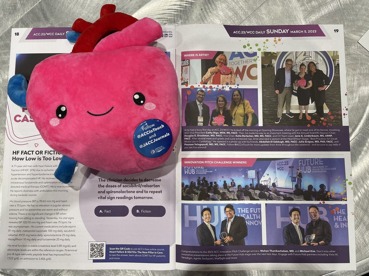 ACCinTouch's tweet photo. Check out the “Where is Artie?” column in the #ACC23/#WCCardio Daily Newspaper! https://t.co/WcPNPcfMVo