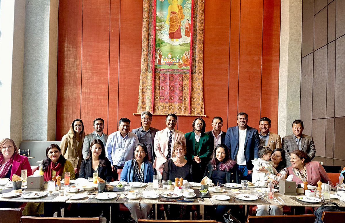 AusAmbNP's tweet photo. Thanks @pjay_shrestha for bringing together this eclectic group of people with connections to 🇦🇺, to discuss new🇳🇵🇦🇺 linkages. From pop-up tastings evenings in Sydney with #ChefSantoshShah in May (don’t miss them, Sydneyites!), to movies, education, business &amp; 🇳🇵sweets #makkuse https://t.co/kHNujMNss2