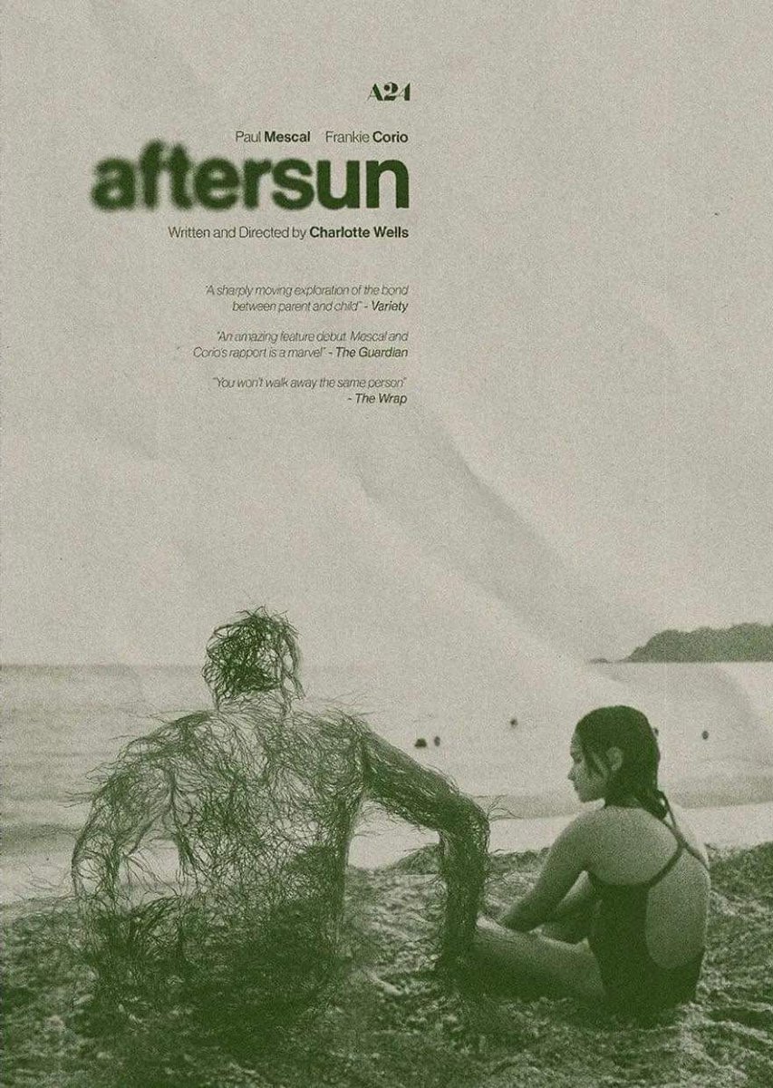 misslefroy's tweet photo. aftersun (2022) dir. charlotte wells poster by harshith gowda https://t.co/wrXVqPneHr